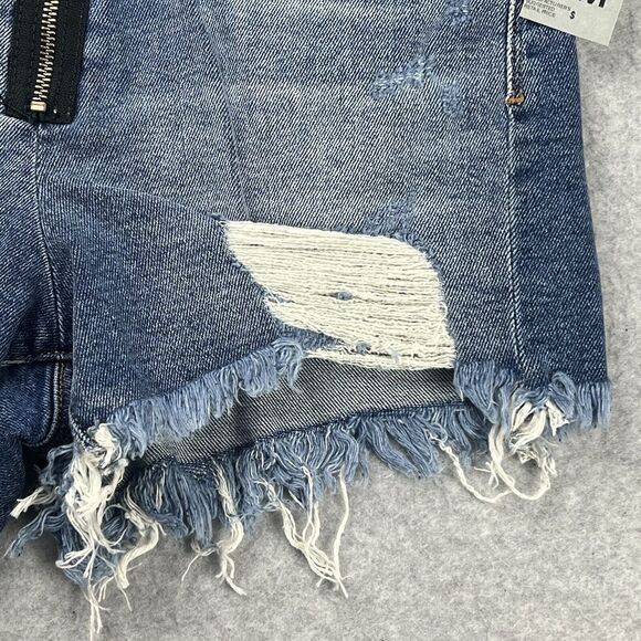 Mavi Claire Shorts Womens 27 Blue Denim High Rise Distressed Cut Off NWT - Picture 7 of 16